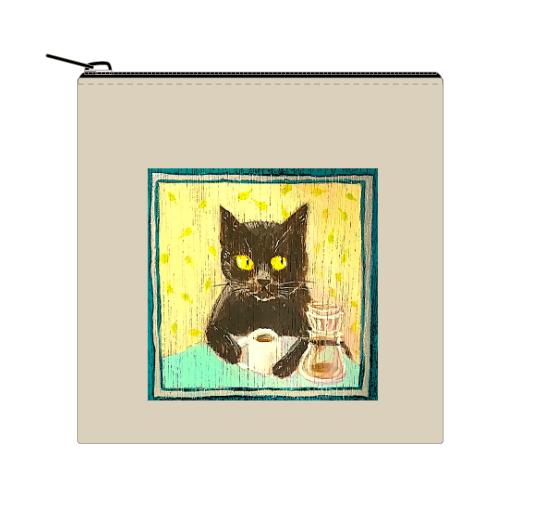 [オリジナル]ライトキャンバスフラットポーチ（SS）｜130×130mm｜TR-1055｜MARKLESS STYLE｜片面｜ナチュラル